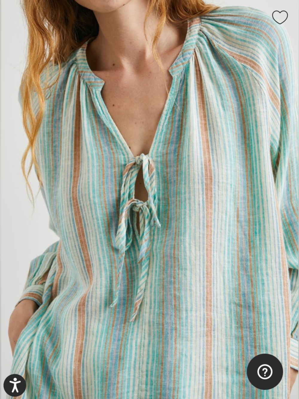 Rails Brielle Linen-Blend Seaside Stripe Top, Size XS.